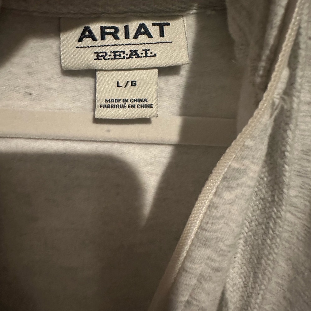 Ariat Women’s Light Gray Zip-Up Hoodie - Picture 2 of 3